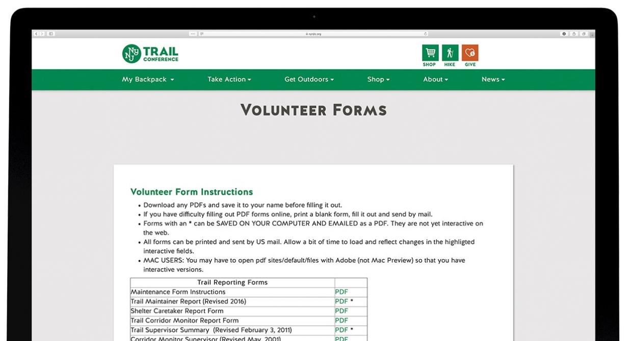 Volunteer Forms.